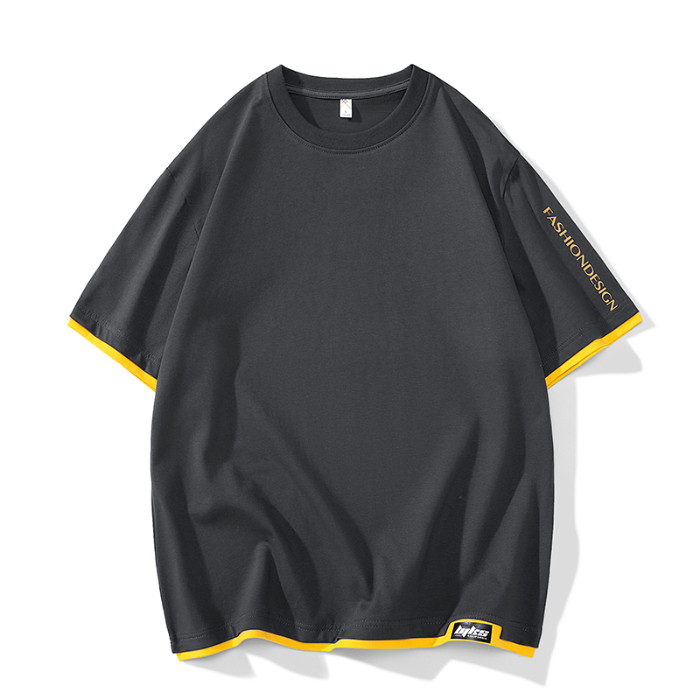 COD 2025M-8XL Short Sleeve T-Shirt Men Pure Cotton Summer Plus Size Trendy Loose Fit Oversized Men's