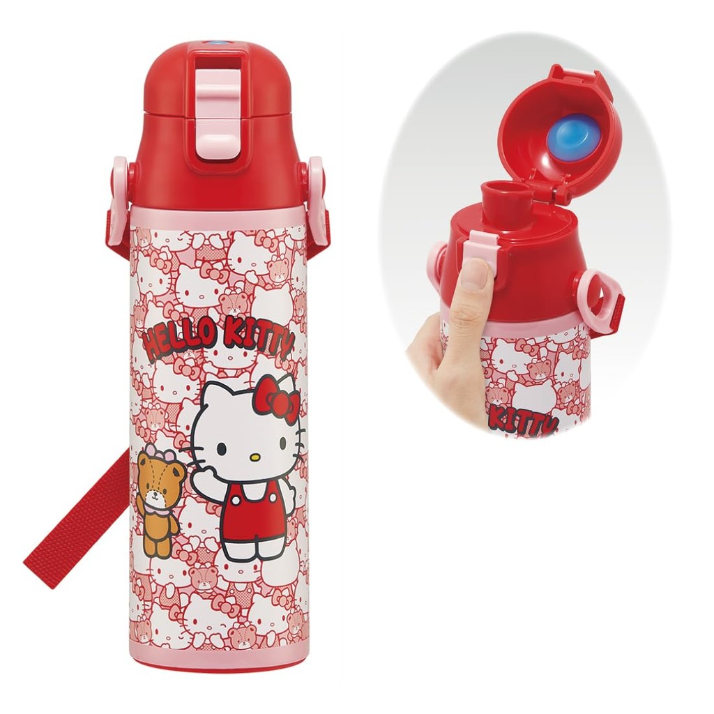 Skater Stainless Steel Water Bottle for Kids, Direct Drinking, 580ml, Hello Kitty, Lightweight and K