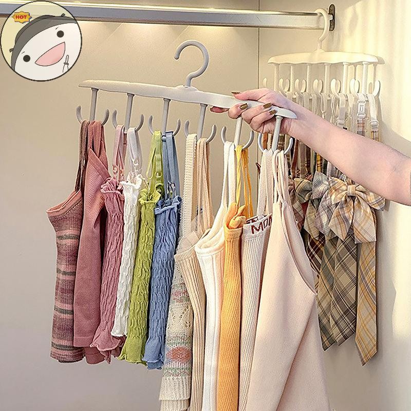 Lanf 1PC ไม้แขวนเสื้อสําหรับตู้เสื้อผ้า,360°หมุนชั้นวางอเนกประสงค์พร้อมตะขอสําหรับกระเป๋าเข็มขัดหมวกยกทรง,ประหยัดพื้นที่เสื้อกั๊กชั้นเก็บ EN
