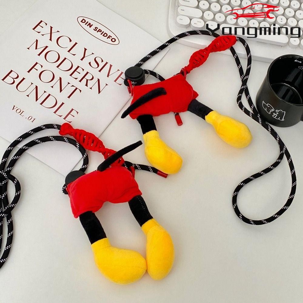 หยางหมิง คลิปหนีบโทรศัพท์การ์ตูน, คลิปหนีบโทรศัพท์ตุ๊กตาโซ่ยาว, ไนลอนปรับได้น่ารักป้องกันการสูญหายของมิกกี้คลิปก้น