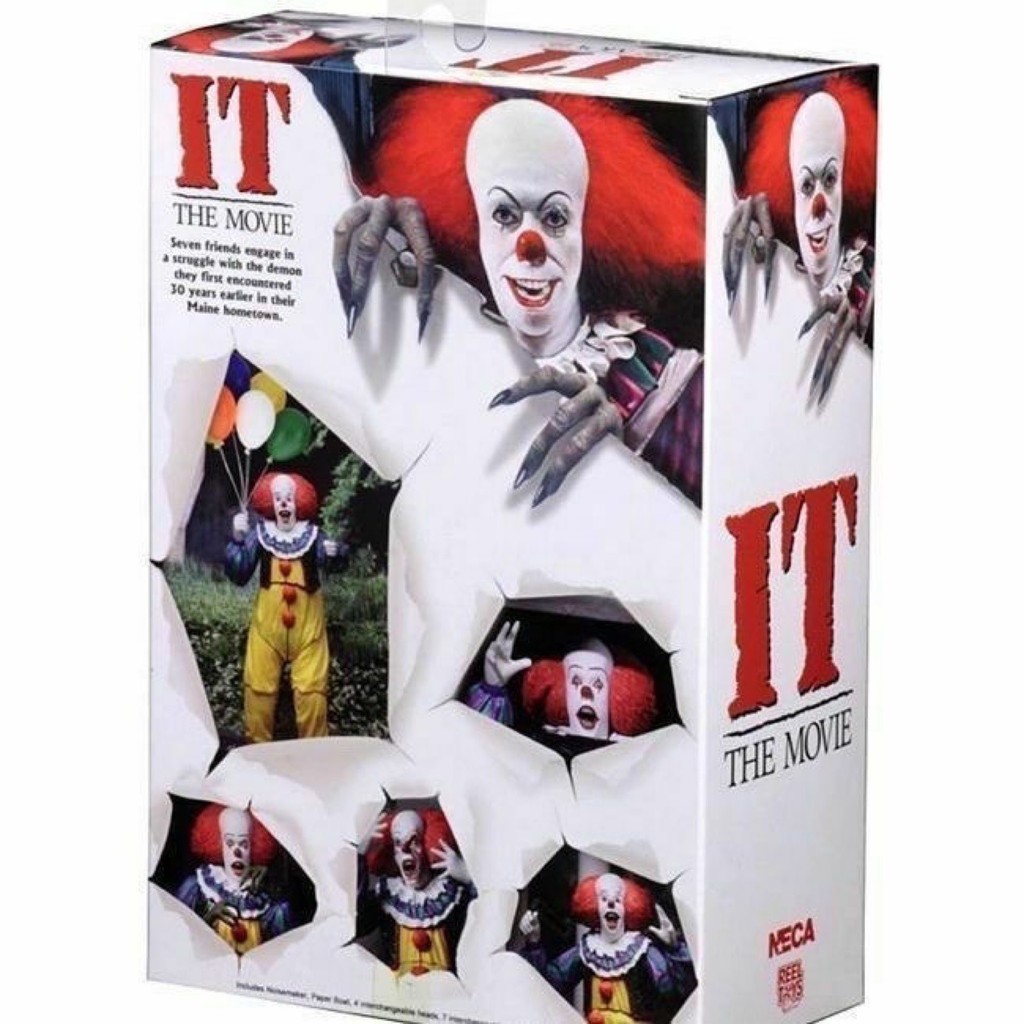 NECA Clown Return IT 1990 รุ่นเก่า 23 ซม.เคลื่อนย้ายได้รูปตุ๊กตาตุ๊กตาของเล่นกล่อง