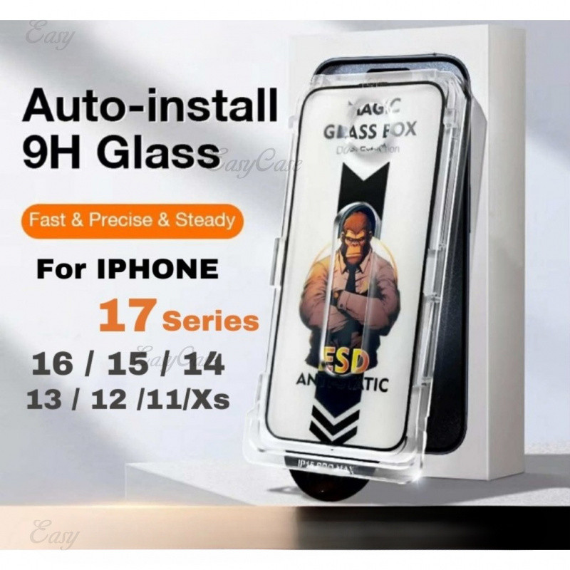 กําจัดฝุ่นอัตโนมัติติดตั้ง 9H Privacy Matte HD Full Screen Protector สําหรับ iPhone 17 16 15 14 13 12 11 Pro Max พร้อมอัตโนมัติปรับกระจกนิรภัยหน้าจอป้องกันฟิล์ม