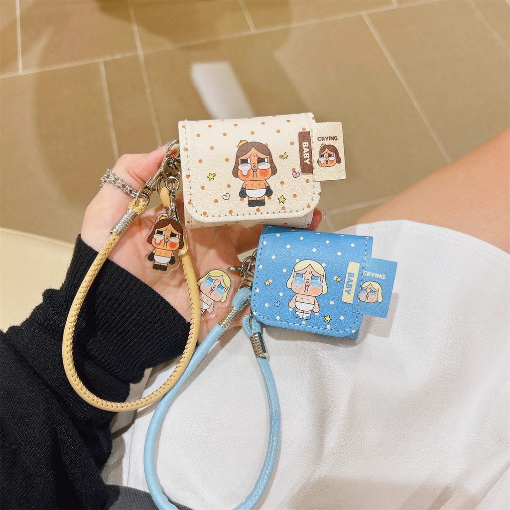 เหมาะสําหรับ Huawei freeclip เคสหนังหูฟังชิ้นเดียว Anti-drop se2 freebuds 5i pro3 ร้องไห้เด็กสีฟ้าหูฟังกรณี Huawei se3 สนุกการ์ตูนคู่ 6i