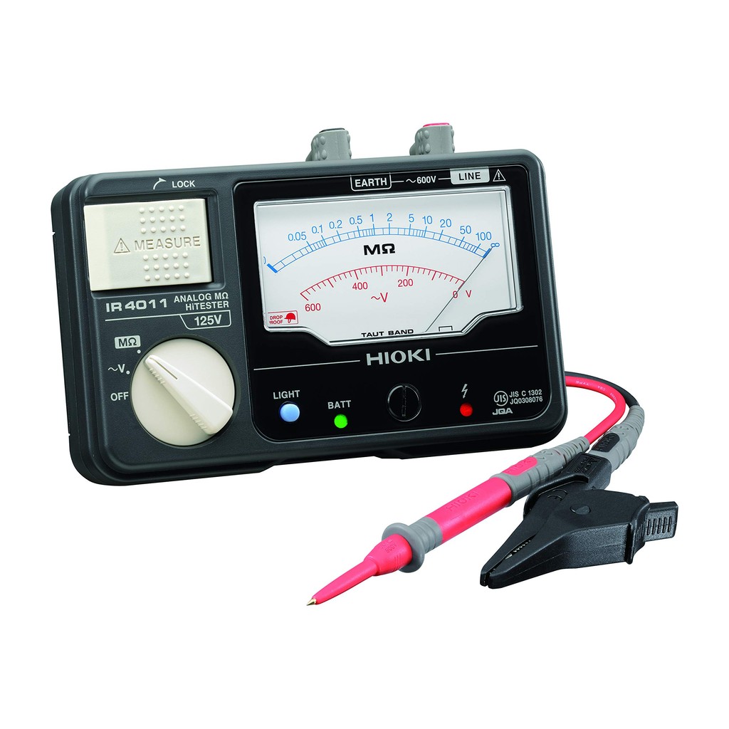 HIOKI Insulation Resistance Tester - Analog Megohm High Tester with Test Leads and JIS Certification