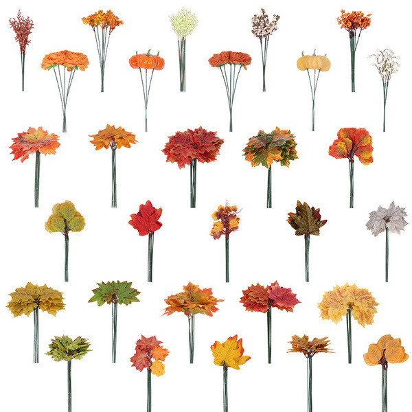 office desk decoration halloween props ขายส่ง จําลอง Maple Leaf Berries ฟักทองเดี่ยว Amazon Home ฮาโ