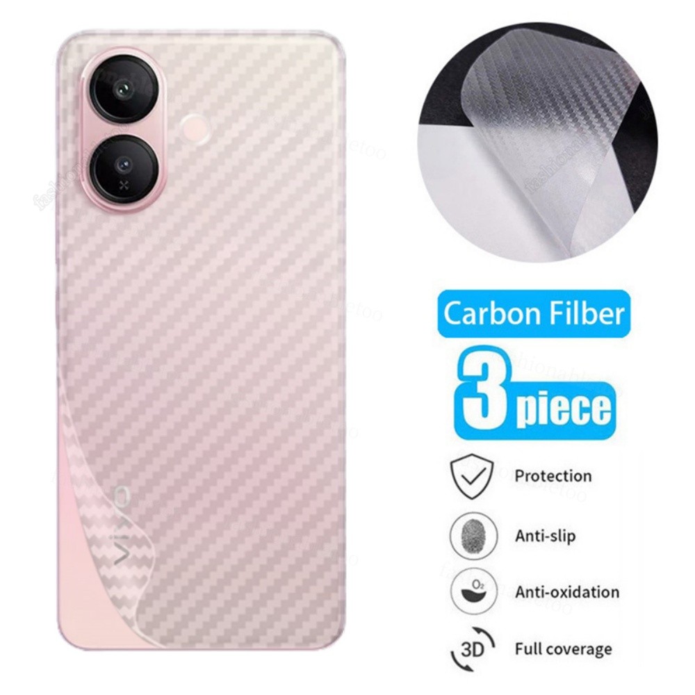 สําหรับVivoV60Liteกลับฟิล์มคาร์บอนไฟเบอร์สําหรับVivo V60 Lite V60Lite V 60 VivoV60 Lite 2025 ปกหลังฟ