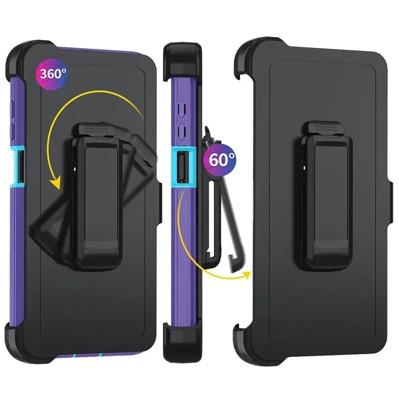 เกราะกันกระแทกพร้อมเข็มขัด Rotable คลิป Hard PC สําหรับ Samsung A07/17 A56/36/26/16/06 A55/35/25/15/05S ทหารฝาครอบป้องกัน