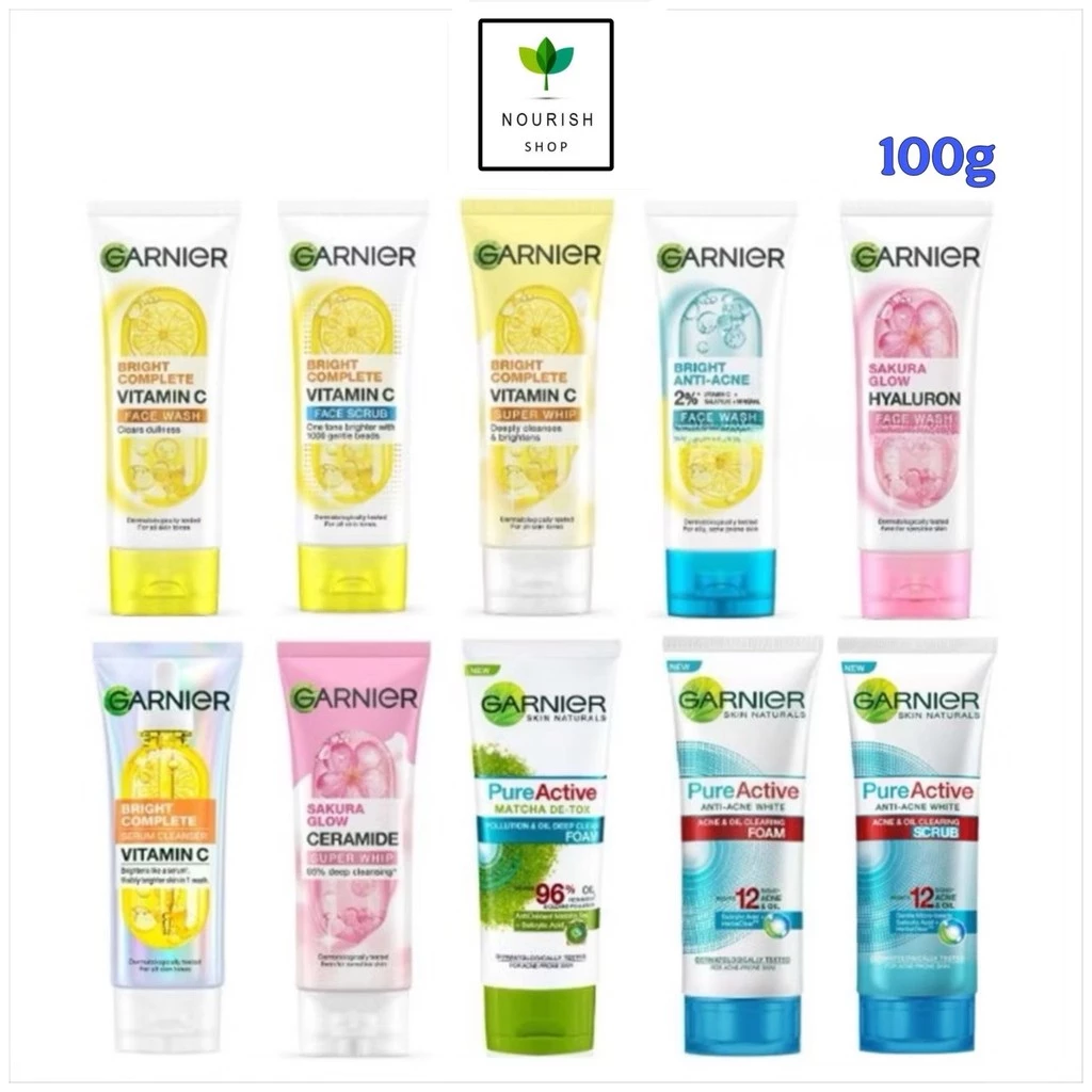 Garnier โฟมล้างหน้า 100กรัม การ์นิเย่ ผลิตภัณฑ์ทำความสะอาดผิวหน้า