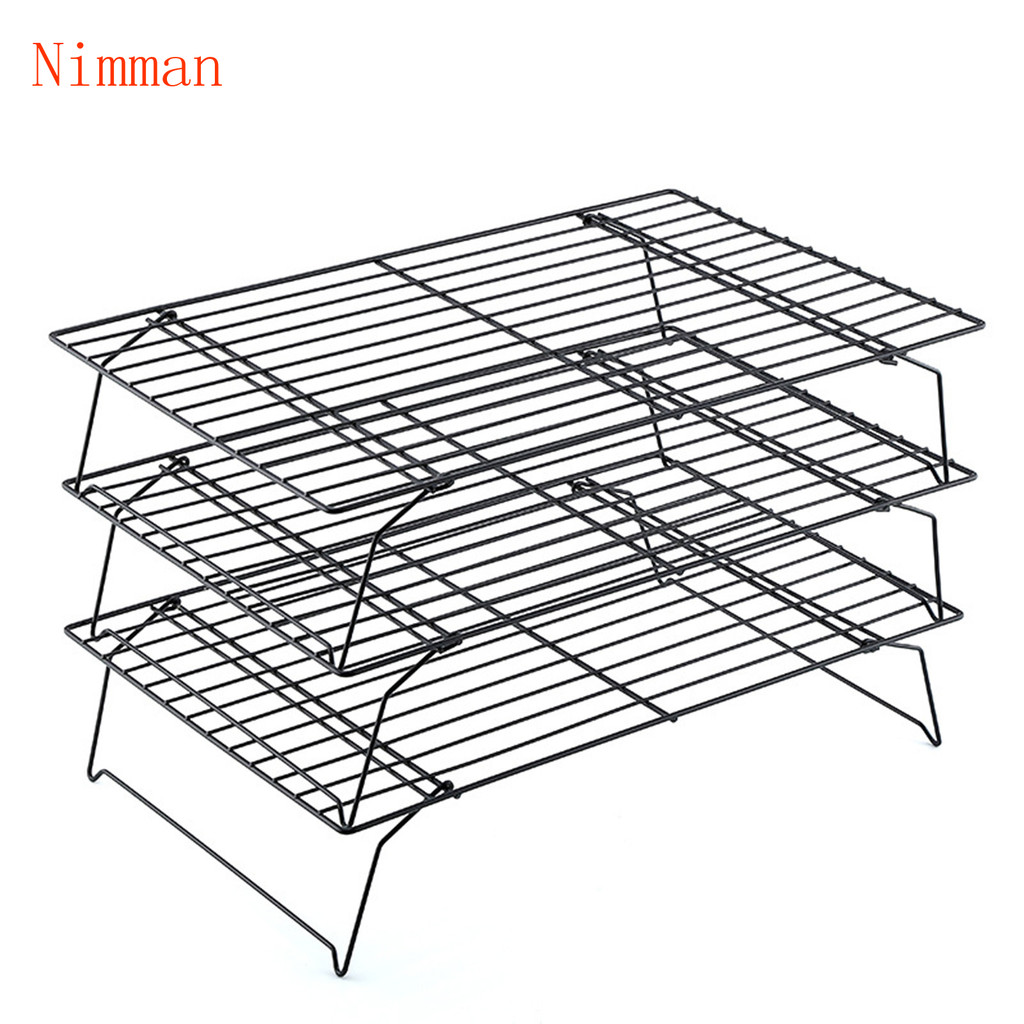 【ได้รับใน 1-3 วัน 🔥】3 ชิ้น Cooling Rack Stackable Wire Rack คุกกี้เครื่องมืออบและอุปกรณ์เสริมสําหรับเค้กและขนมปัง