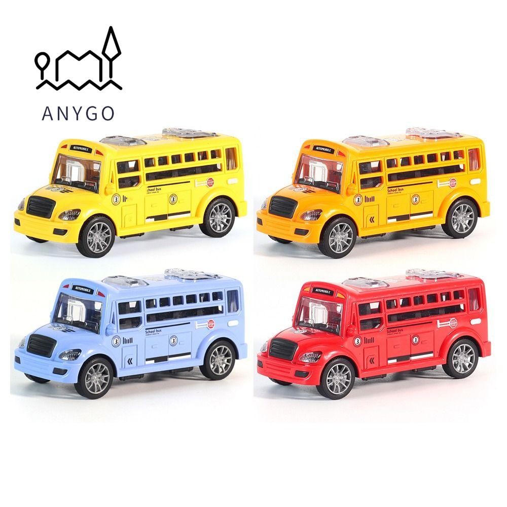 YRBWDYZDH ของเล่นรถเฉื่อยไม่จําเป็นต้องใช้แบตเตอรี่เปิดประตูได้ ABS School Bus Campus Bus
