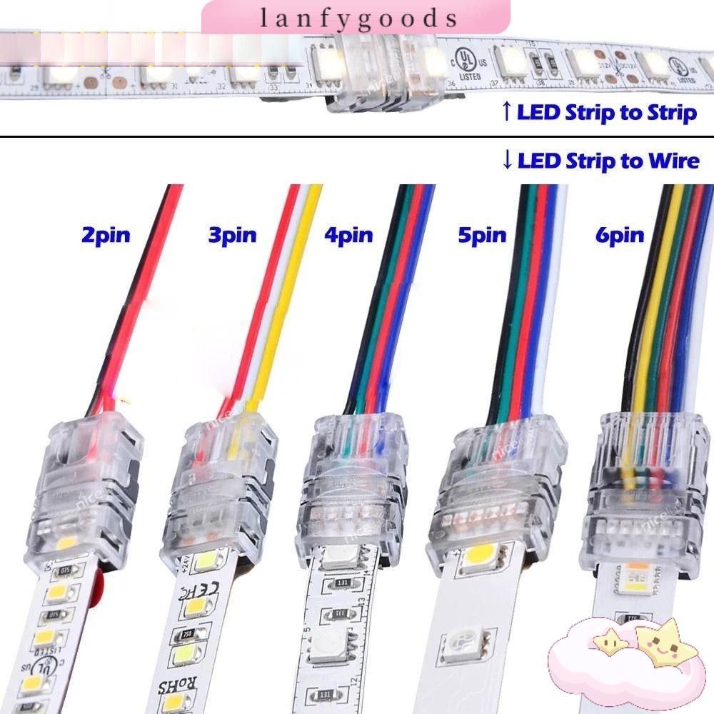 LANFYGOODS LED Strip Connector 4pin 5pin 6pin เทอร์มินัลไฟฟ้า Splice การเชื่อมต่อสายไฟ