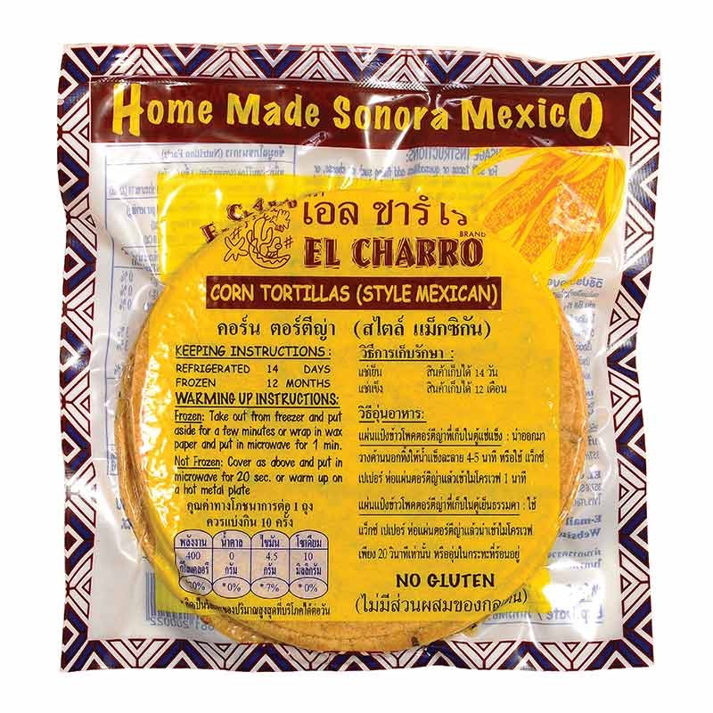เอล ชาร์โร แป้งข้าวโพด โตรตีย่า แช่แข็ง 6 นิ้ว  (10 ชิ้น/แพ็ค) (EL CHARRO FROZEN CORN TORTILLAS 6'' (10 PCS/PACK))