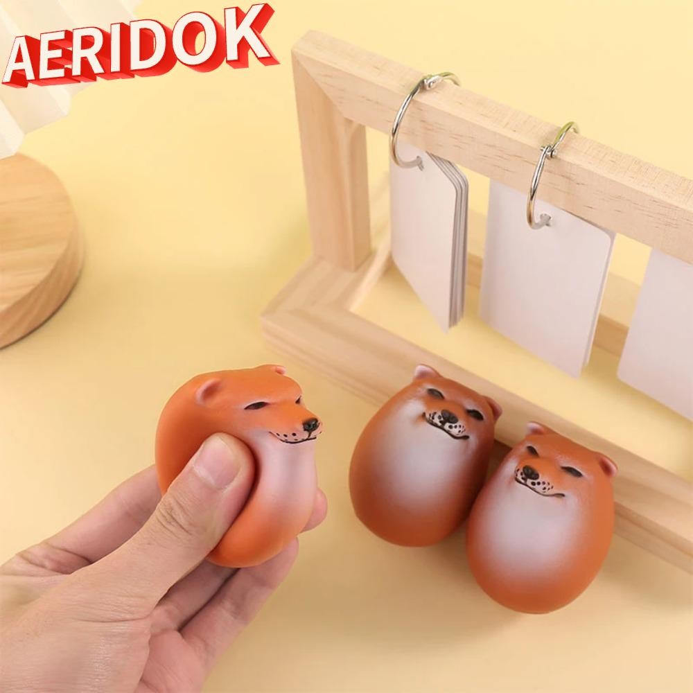 AERIDOK Squishy Fidget Toy, PU Slow Rebound Shiba Inu Dog Egg Toy, Fun รูปร่างสมจริง Shibako Dog Egg