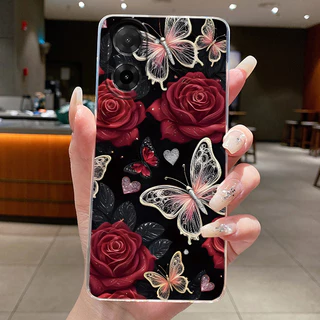 ออกแบบใหม่สําหรับ Redmi A5 POCO C71 กรณีหรูหราแฟชั่นผีเสื้อดอกไม้รูปแบบ Soft TPU ฝาครอบโทรศัพท์สําหรับ Xiaomi POCO C71 Redmi 5 กรณี