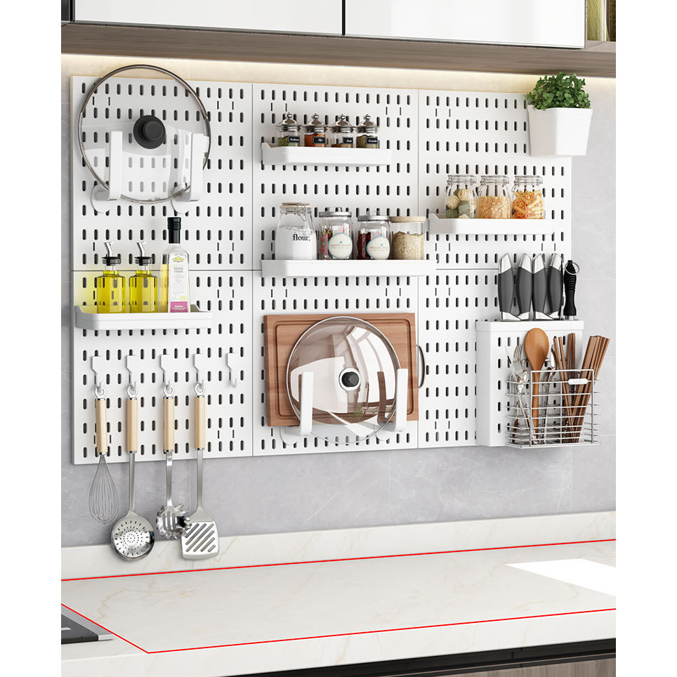 n&z Pegboard DIY แผ่นวางของติดผนัง กระดานเจาะรู แผ่นตกแต่งผนัง Wall Organize ตกแต่งห้อง ไม่ต้องเจาะผ