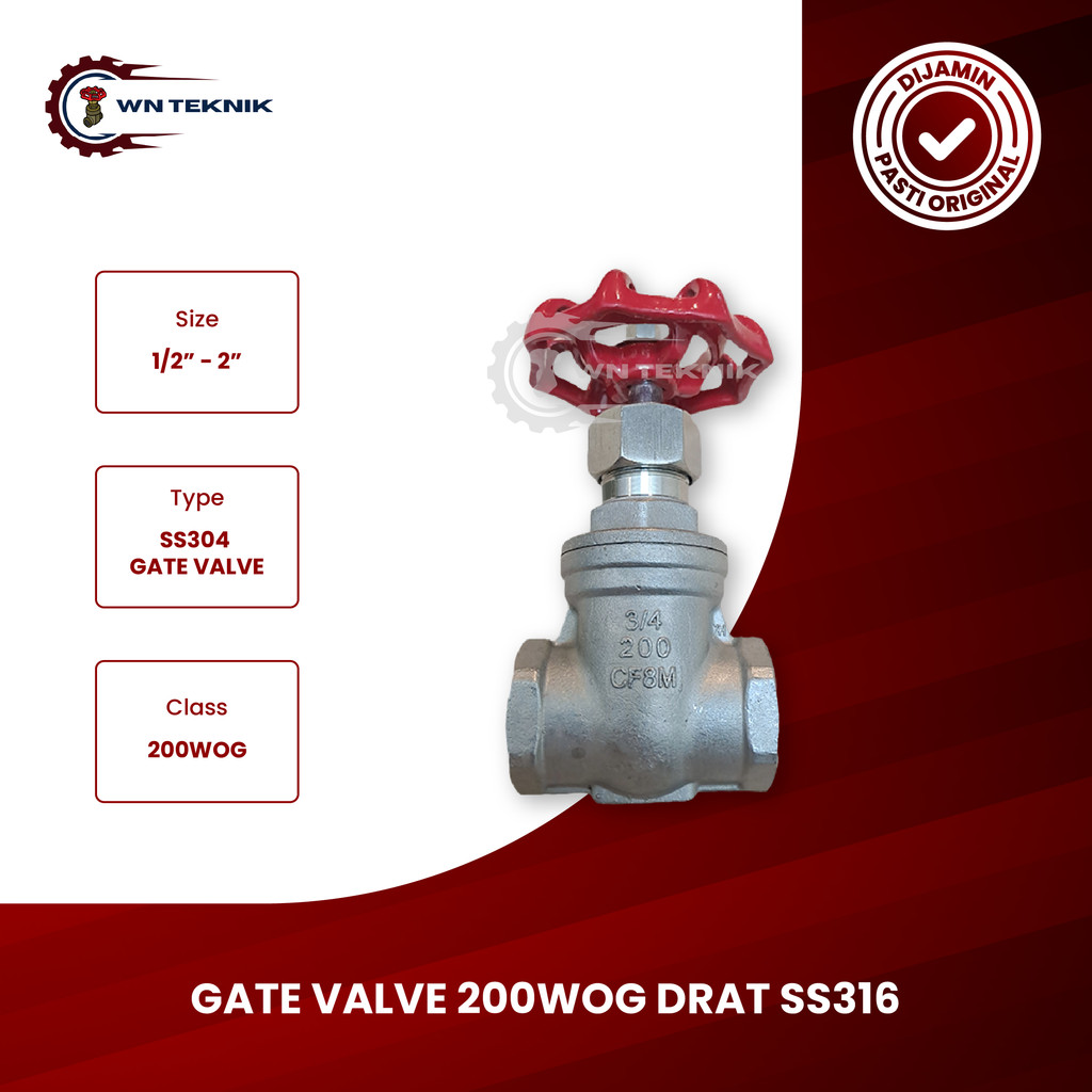 วาล์ว GATE 1/2" INCH 200WOG สแตนเลส 316 อ่าน