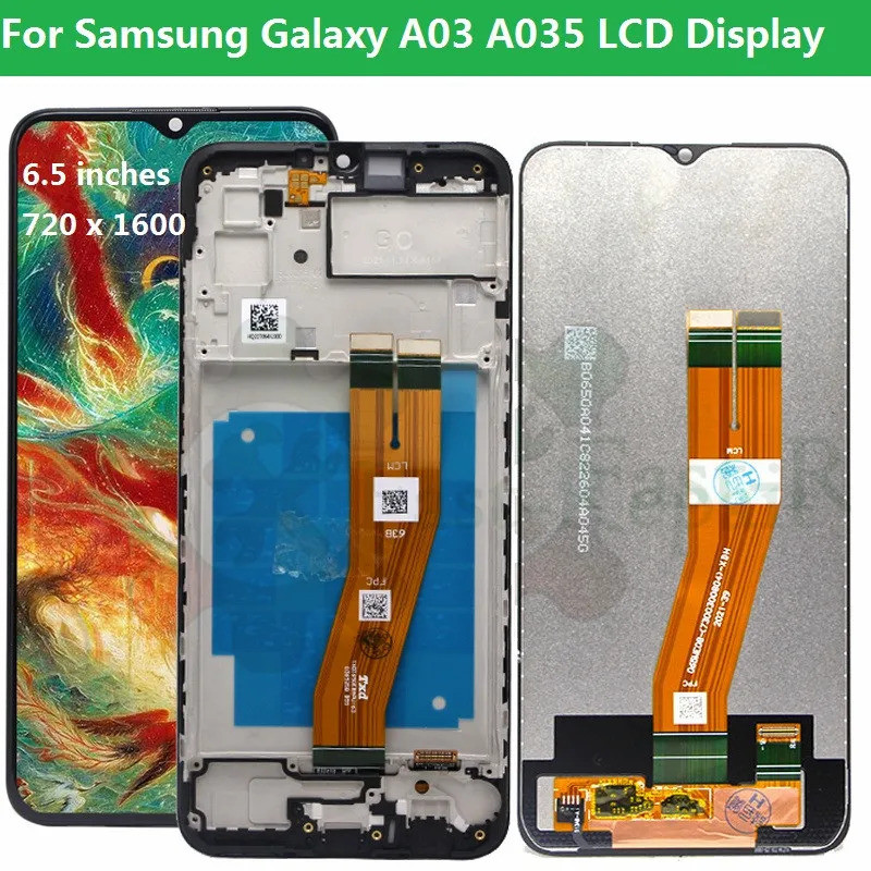 6.5 สําหรับ Samsung Galaxy A03 A035f จอแสดงผล Lcd Touch Screen Digitizer Assembly Sm-a035f/ds A035m 
