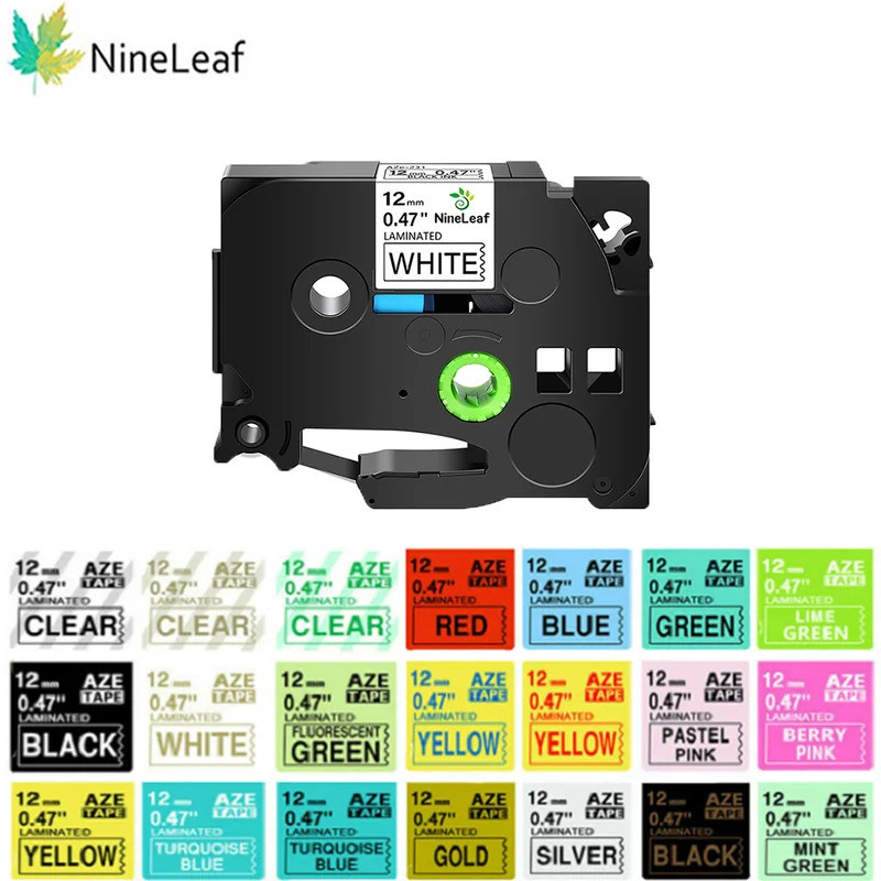 NineLeaf 6/9/12/18/24 มม.231 เทปฉลากเข้ากันได้สําหรับ Brother P-Touch เครื่องพิมพ์ฉลากสําหรับ TZ 131