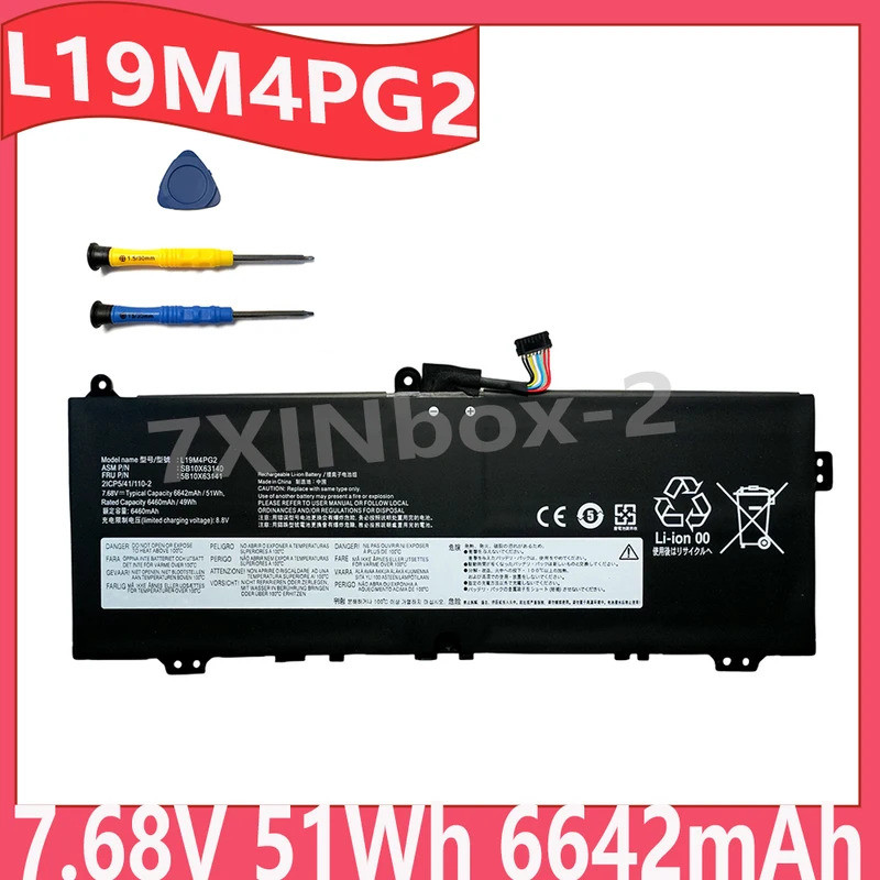 L19M4PG2 7.68V 51Wh 6642mAh OEM แบตเตอรี่แล็ปท็อปสําหรับ Lenovo IdeaPad Flex 5 CB-13IML05 L19D4PG2 L