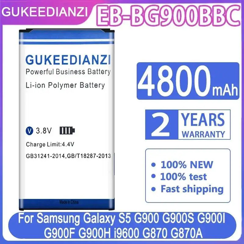 แบตเตอรี่โทรศัพท์มือถือ EB-BG900BBC 4800mAh สําหรับ Samsung Galaxy S5 G900 G900S G900I G900F G900H i