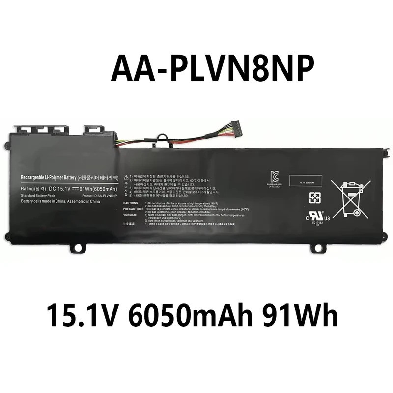 AA-PLVN8NP 15.1V 6050mAh 91Wh แบตเตอรี่แล็ปท็อปสําหรับ Samsung ATIV Book 8 780Z5E NP870Z5G NP880Z5E