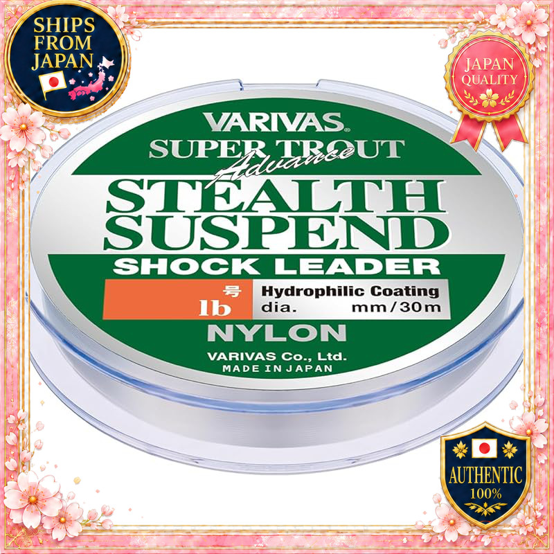 VARIVAS Super Trout Advance Stealth Suspend Shock Leader Nylon 30m Misty Gray
