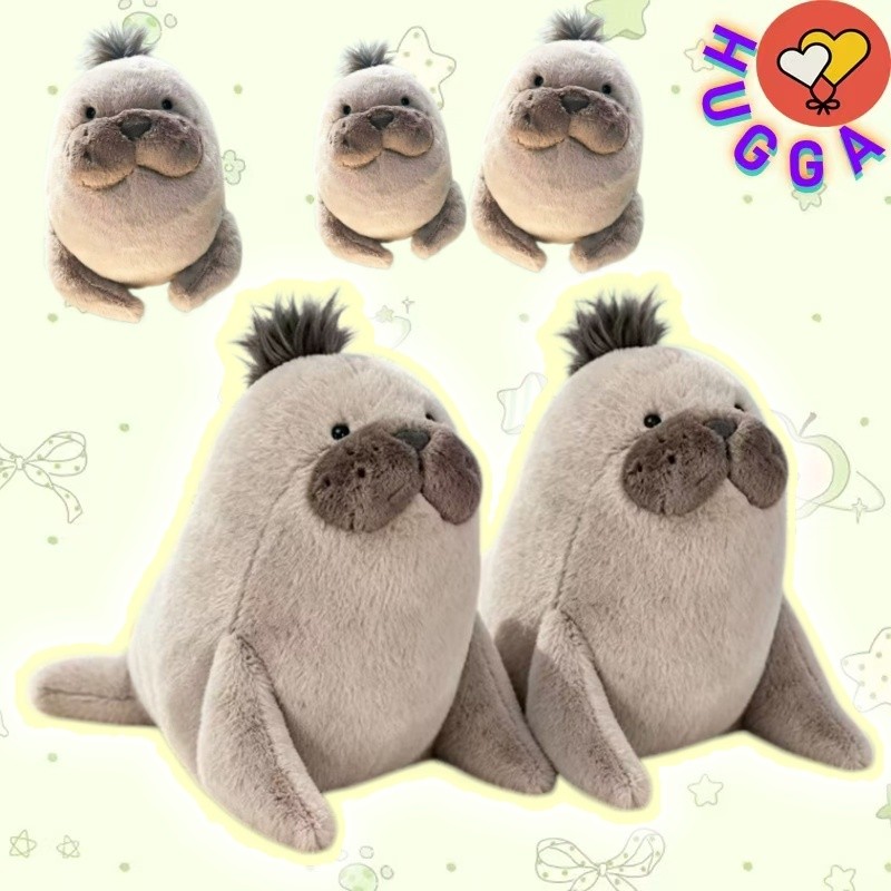 ❤ฮักก้า❤สมจริง Sea Lion Plushie ของเล่นสนุก Sea Lion ตุ๊กตาตุ๊กตาเดสก์ท็อปตกแต่ง Plushie คู่ของขวัญ 