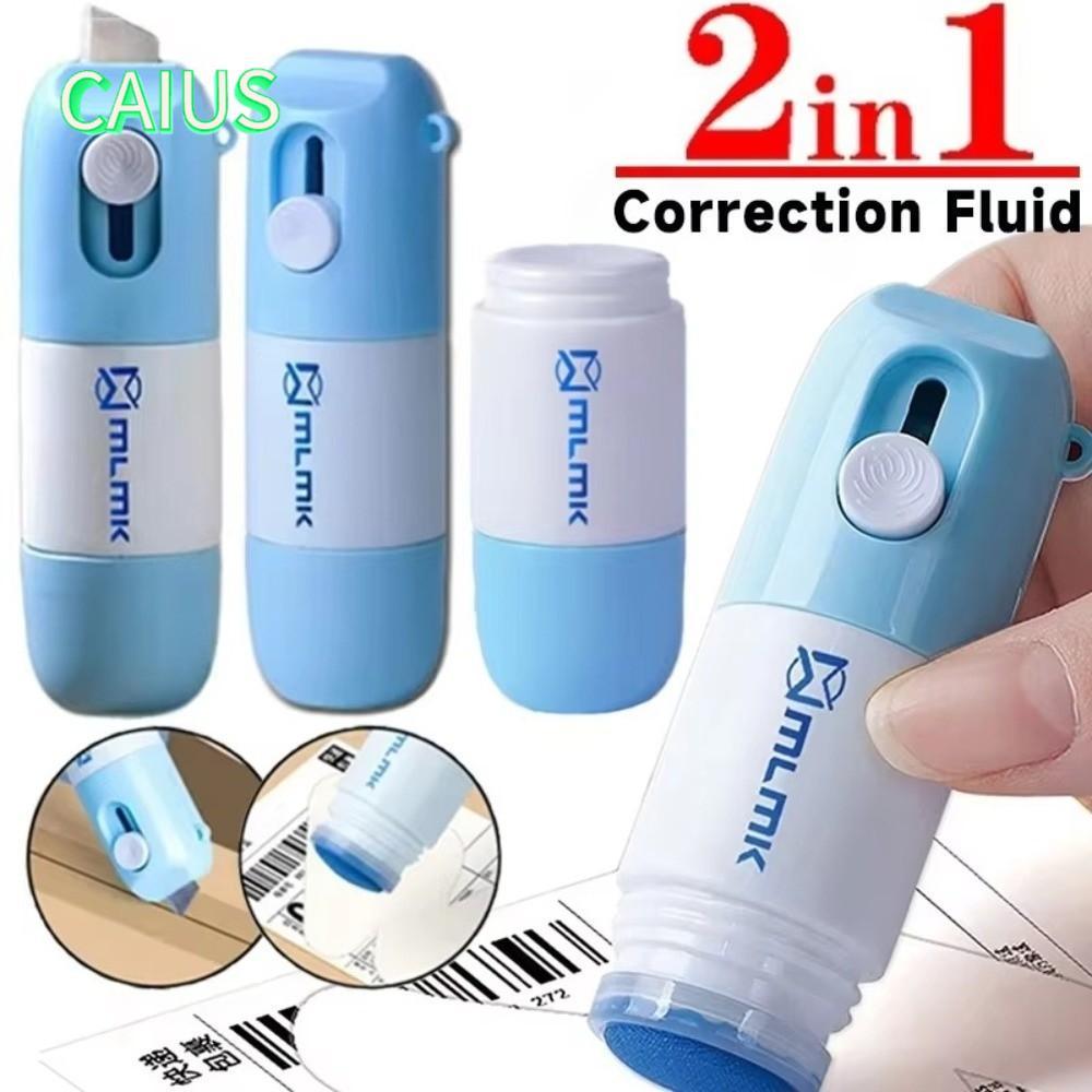 คาอุส‌ ยางลบกระดาษความร้อน 2 in 1 ตัวป้องกันความเป็นส่วนตัว พร้อมตัดพัสดุเปิดรีฟิล ทนทาน ปากกายางลบกระดาษความร้อน