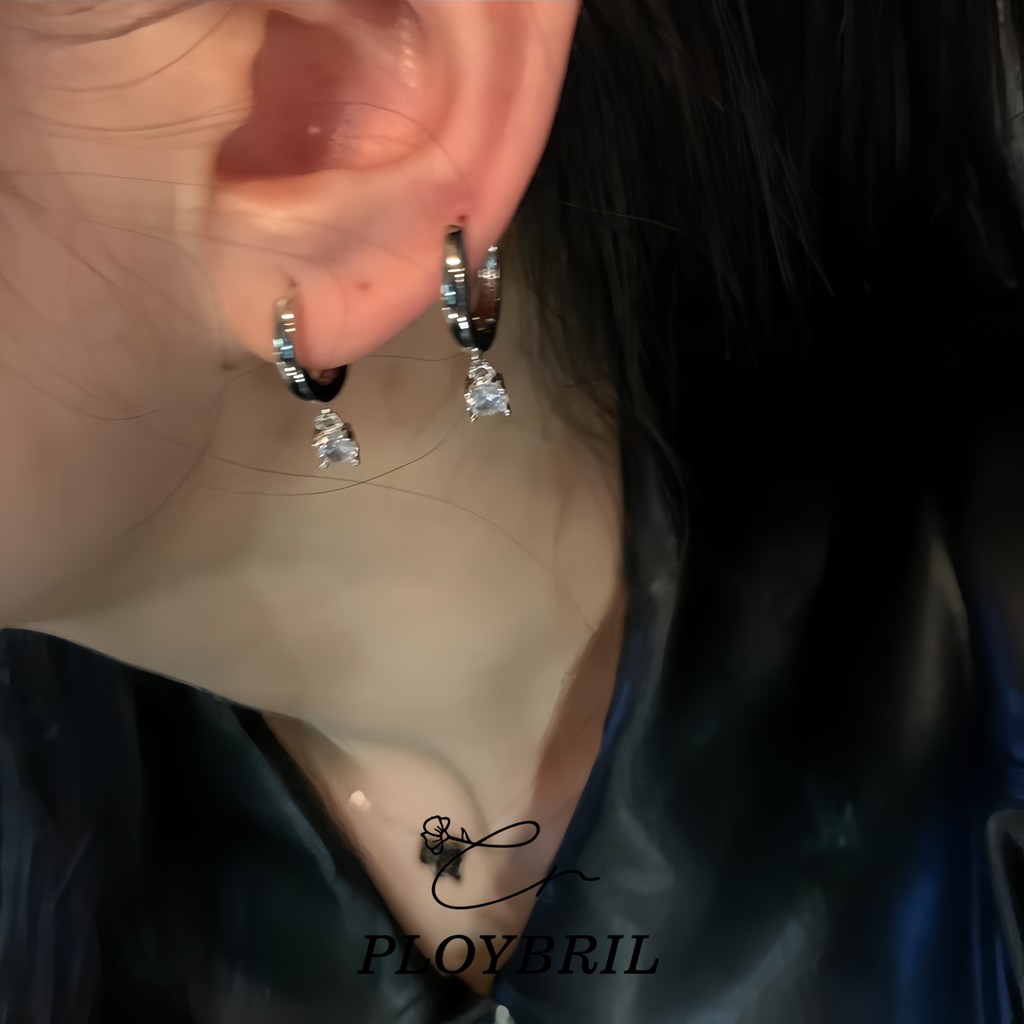 PLOYBRIL 1 คู่ ต่างหู หยดน้ํา  สไตล์เกาหลี ความรู้สึกระดับไฮเอนด์ ต่างหูผู้หญิง สแตนเลส  ไม่ทําให้แพ้ง่าย E099