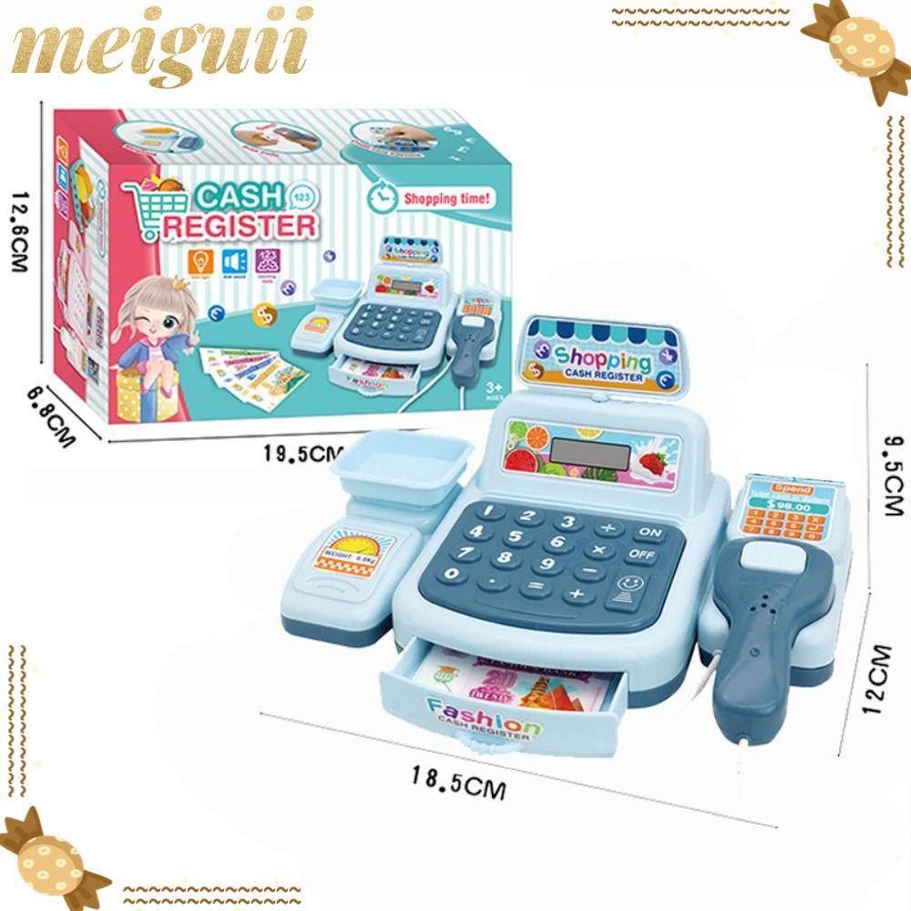 Meiguii แคชเชียร์มินิ เครื่องคิดเงิน ของเล่น ลิ้นชักเปิดได้ มีเสียง มีไฟ