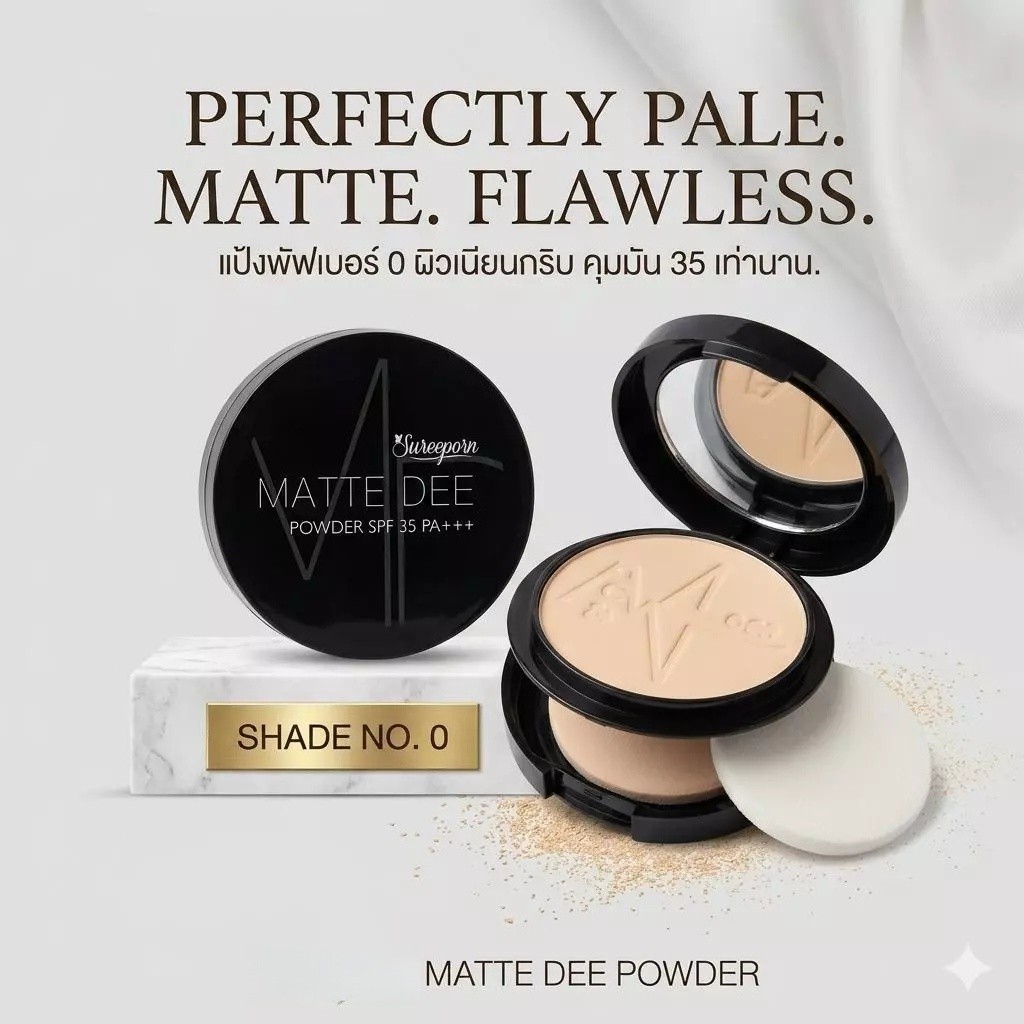 แมทดี แป้งสุรีพรย์ Sureeporn MATTE DEE แป้งพัฟ SPF35PA+++ 10g