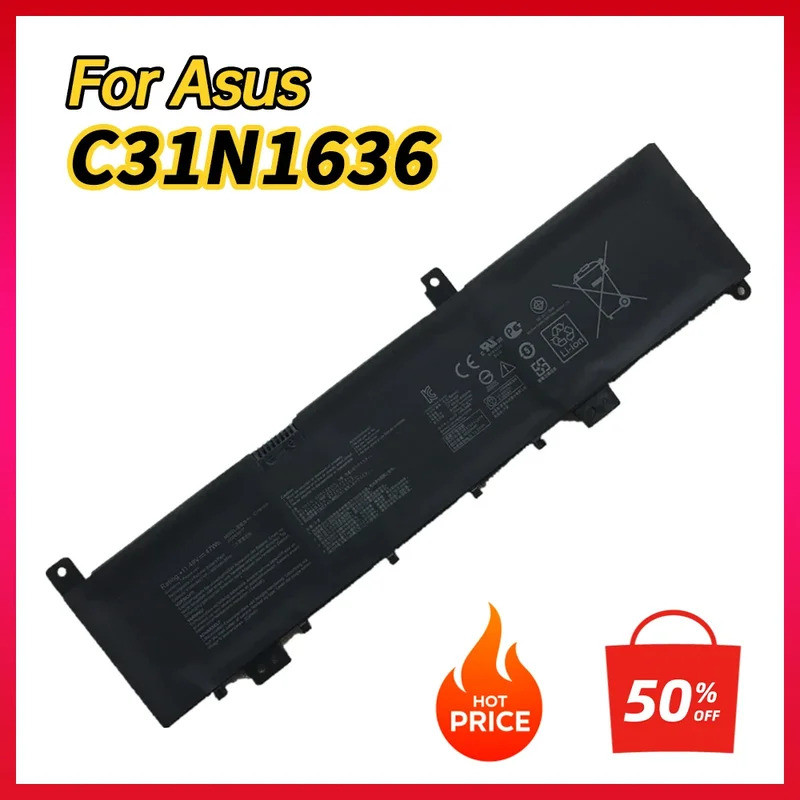 100% ใหม่ C31N1636 แบตเตอรี่แล็ปท็อปสําหรับ Asus VivoBook M580GD M580VD N580VD NX580GD NX580VD N580G