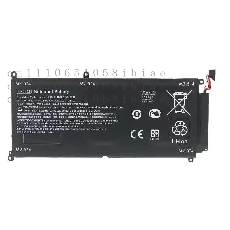 ใหม่ 11.4V 48Wh LP03XL HSTNN-UB6R 804072-541 TPN-C121 TPN-C122 แบตเตอรี่แล็ปท็อปสําหรับ HP Envy 14-J