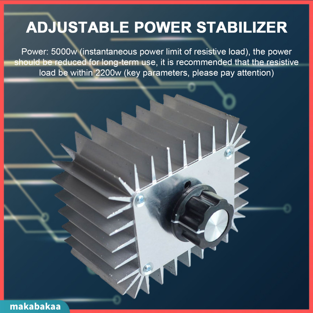 [makabakaa] 5000w Power Stabilizer เครื่องปรับแรงดันไฟฟ้า Ac Dimmer เครื่องควบคุมอุณหภูมิแบบปรับได้ส