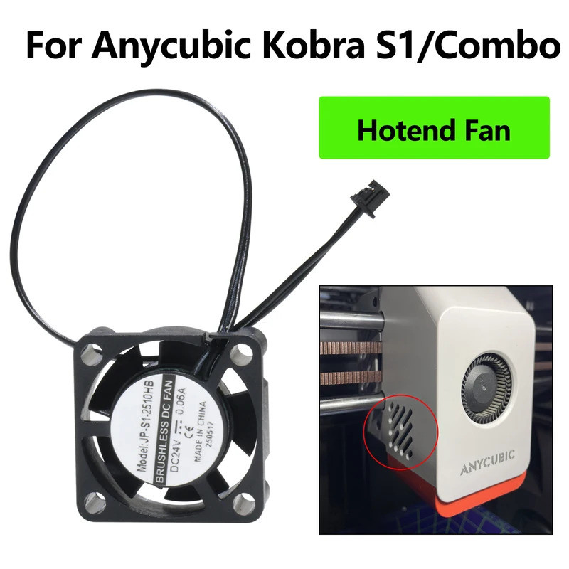 สําหรับ Anycubic Kobra S1 Hotend พัดลมระบายความร้อน 2510 เงียบ Kobra S1 Combo พัดลมสําหรับ Kobra S1 