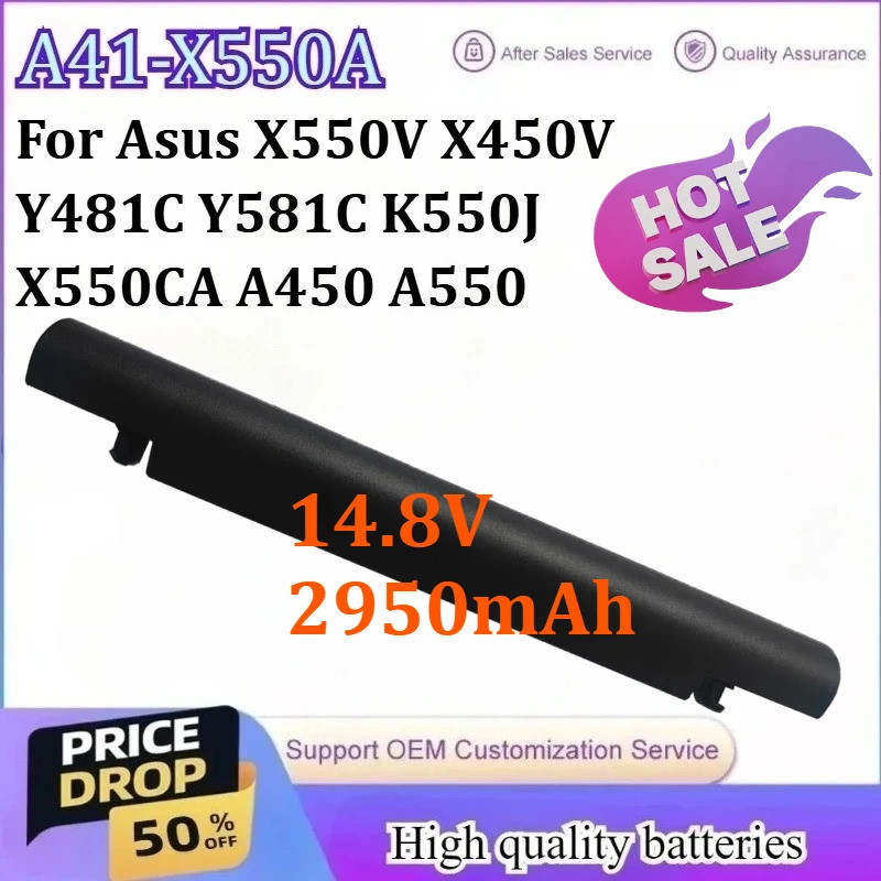 14.8V 2950mAh A41-X550A แบตเตอรี่สําหรับ Asus A41 X450 X550A X550B X550 X550V X450C X550CA A450 X550