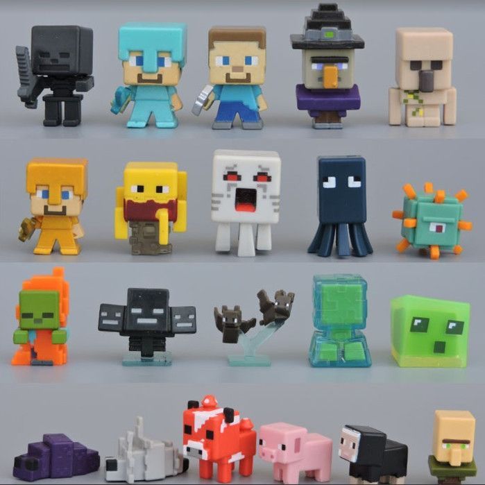 minecraft minecraft toy ของแท้จํานวนมาก Minecraft Minecraft Minecraft Creeper Mystery กระเป๋า 3 ซม. ตุ๊กตาตุ๊กตาตกแต่งของเล่นพลาสติก