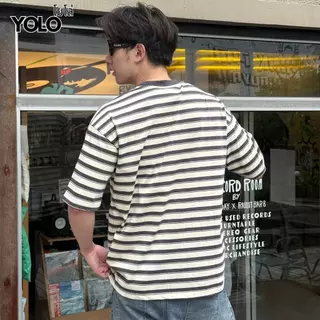 YOLO เสื้อยืด OVERSIZE เสื้อยืดโอเวอร์ไซส์ เสื้อคอตตอน คอกลม Y2660