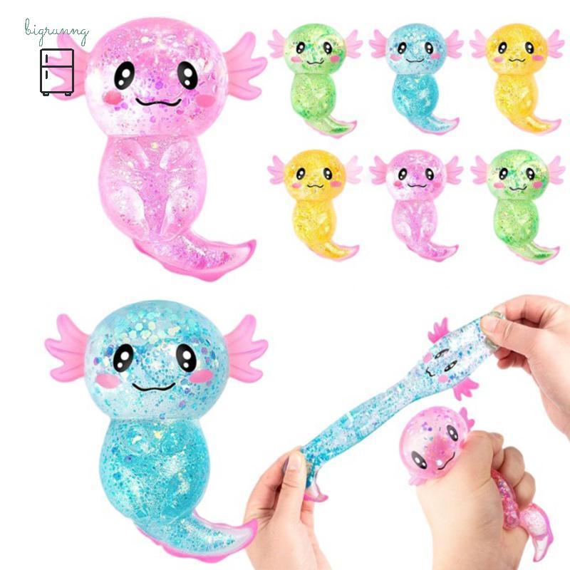 [BRN] Glitter Axolotl ของเล่นบีบบรรเทาความเครียด Fidget Dpression ของเล่นประสาทสัมผัสน่ารักสําหรับห้องเรียนและสํานักงาน TH