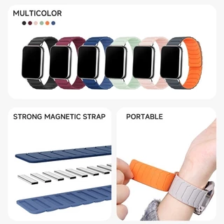 สายซิลิโคนแม่เหล็ก (ไม่มีนาฬิกา) เข้ากันได้กับ Redmi Watch 6/5/4 สําหรับ Mi band 10 Pro/ 9 Pro/8 Pro สายทูโทนสําหรับชายหญิง