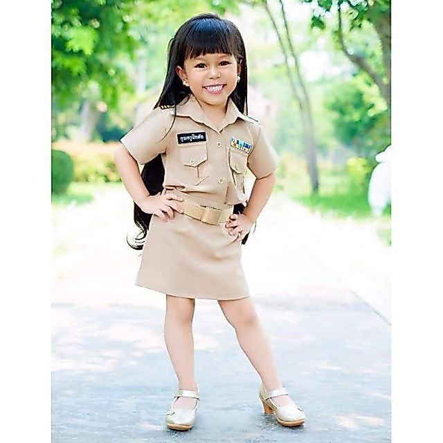 ชุดคุณครูเด็กหญิงปกเชิ๊ต(รุ่นมีเข็มขัด)