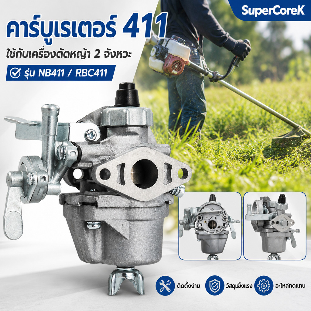 คาบู คาร์บู เครื่องตัดหญ้า คาร์บูเครื่องตัดหญ้า 411 อย่างดี คาบู ใช้กับ เครื่องตัดหญ้า 2 จังหวะ รุ่น