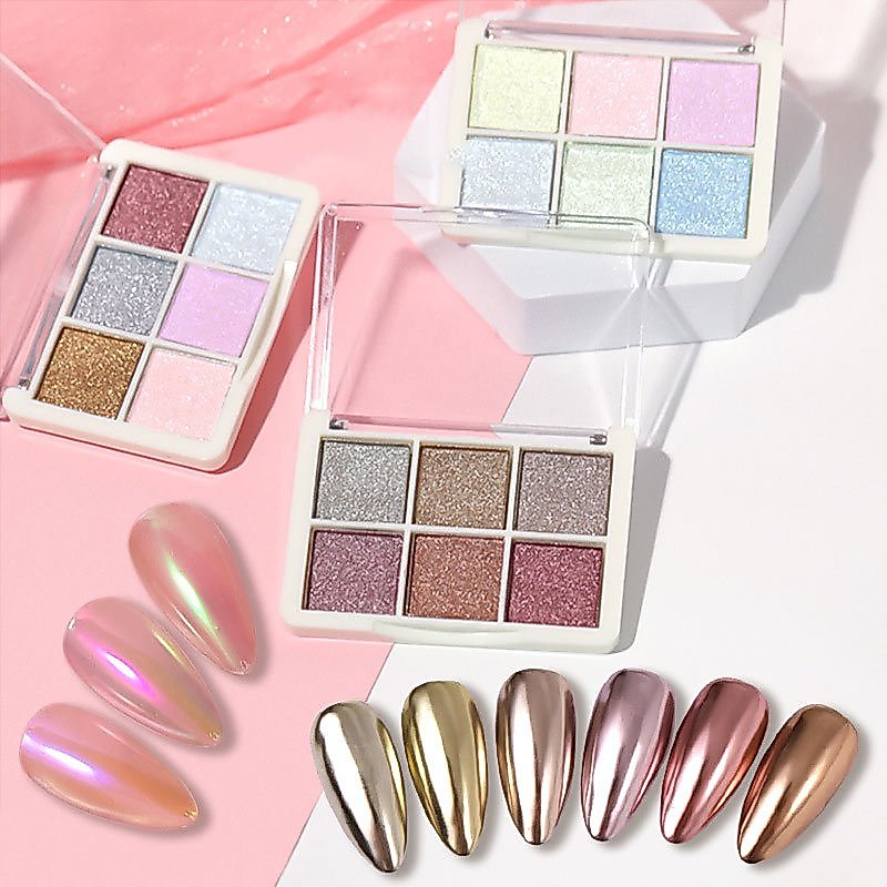 Ur SUGAR ผงกลิตเตอร์โฮโลแกรม 6 สี สําหรับตกแต่งเล็บ