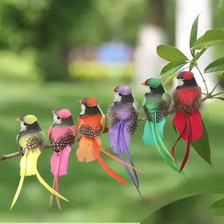 MEET 1 ชิ้นสุ่มจําลอง Swallow Tail Bird คลิป Handmade Bird ตกแต่งพืชประดิษฐ์นกหัตถกรรมสําหรับเครื่องประดับ TH