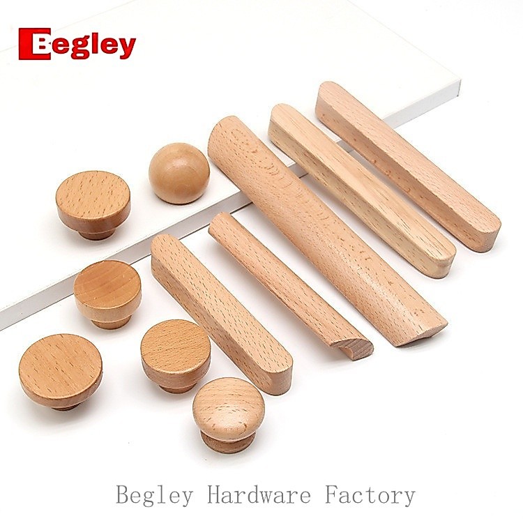 มือจับไม้ญี่ปุ่น Beech cabinet Handle KNOB SINGLE Hole DRAWER Solid wood wardrobe KNOB and Handle