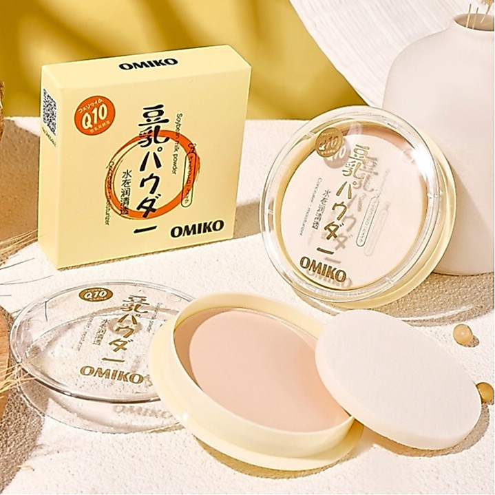 แป้งอัดแข็ง แป้งแต่งหน้า Powder สูตรนมถั่วเหลือง เครื่องสำอางผญ Q10
