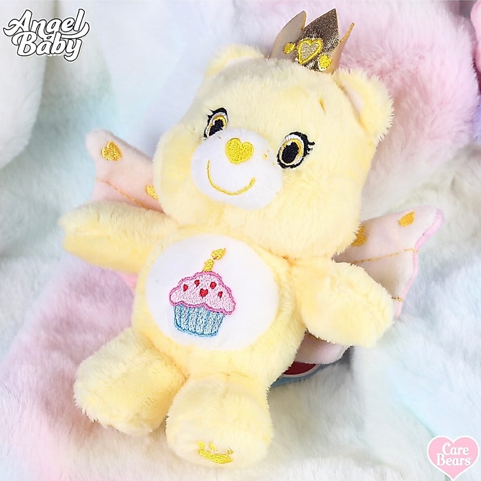 พร้อมส่ง💖 พวงกุญแจแคร์แบร์นางฟ้าเบิร์ดเดย์สีเหลือง 🧸🪽✨ (Care Bear Angel Keychain) ลิขสิทธิ์แท้ในไทย