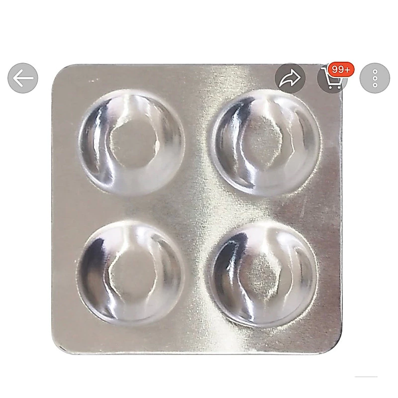 จานหลุมโลหะอลูมิเนียม 4 ช่อง ขนาด 8x8 ซม. (1 ชิ้น)