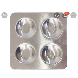 จานหลุมโลหะอลูมิเนียม 4 ช่อง ขนาด 8x8 ซม. (1 ชิ้น)