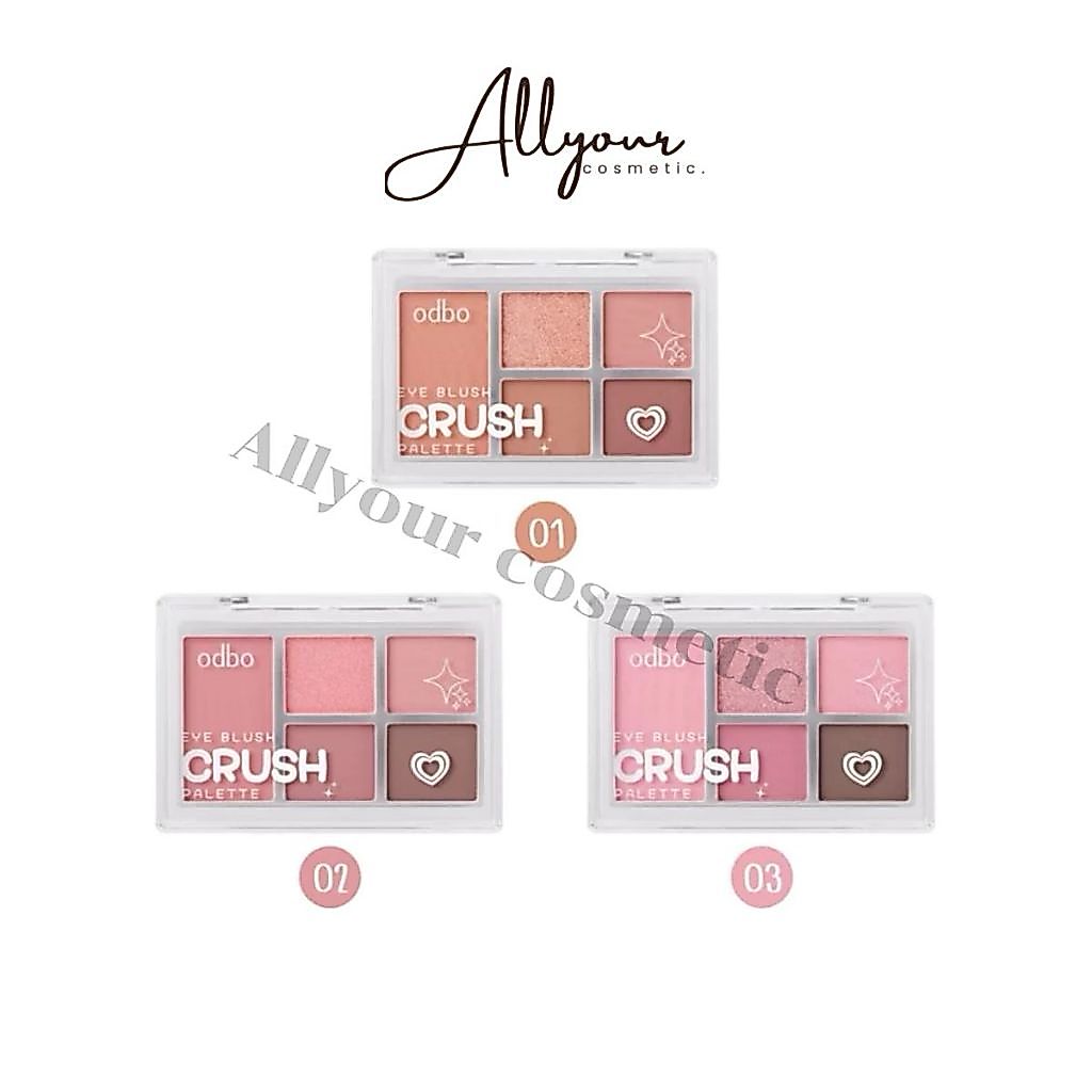 (ของแท้) เซ็ตแต่งหน้า ODBO Eye Blush Crush Palette พาเลทเมคอัพอายแชโดว์ ปัดแก้มบลัชออนโอดีบีโอ ODS04